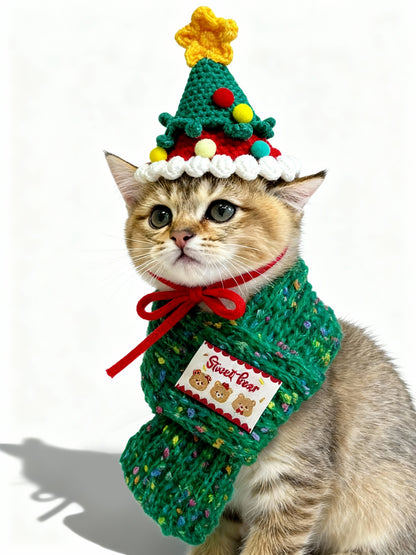 Pet Christmas Knit Hat & Scarf