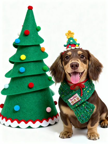 Pet Christmas Knit Hat & Scarf