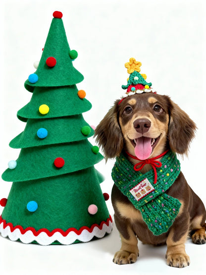 Pet Christmas Knit Hat & Scarf - Fuffus