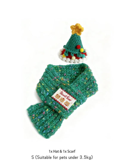 Pet Christmas Knit Hat & Scarf - Fuffus